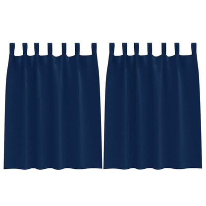 Blackout Curtains with Curtains Dark Blue Polyester