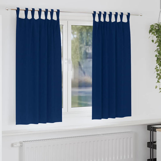 Blackout Curtains with Curtains Dark Blue Polyester