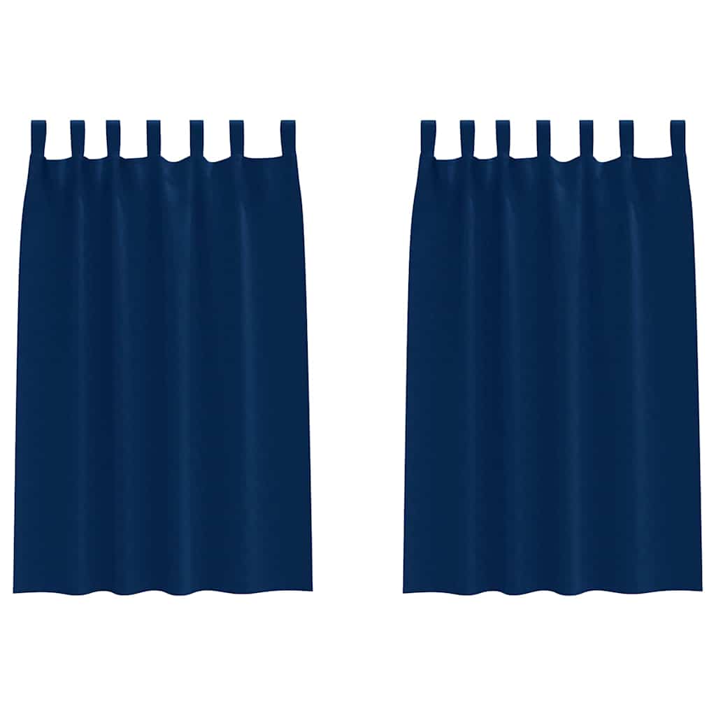 Blackout Curtains with Curtains Dark Blue Polyester