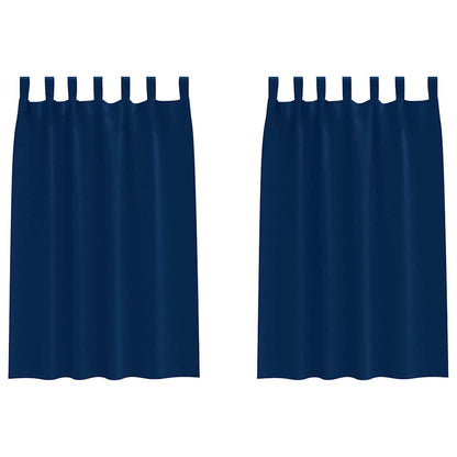 Blackout Curtains with Curtains Dark Blue Polyester