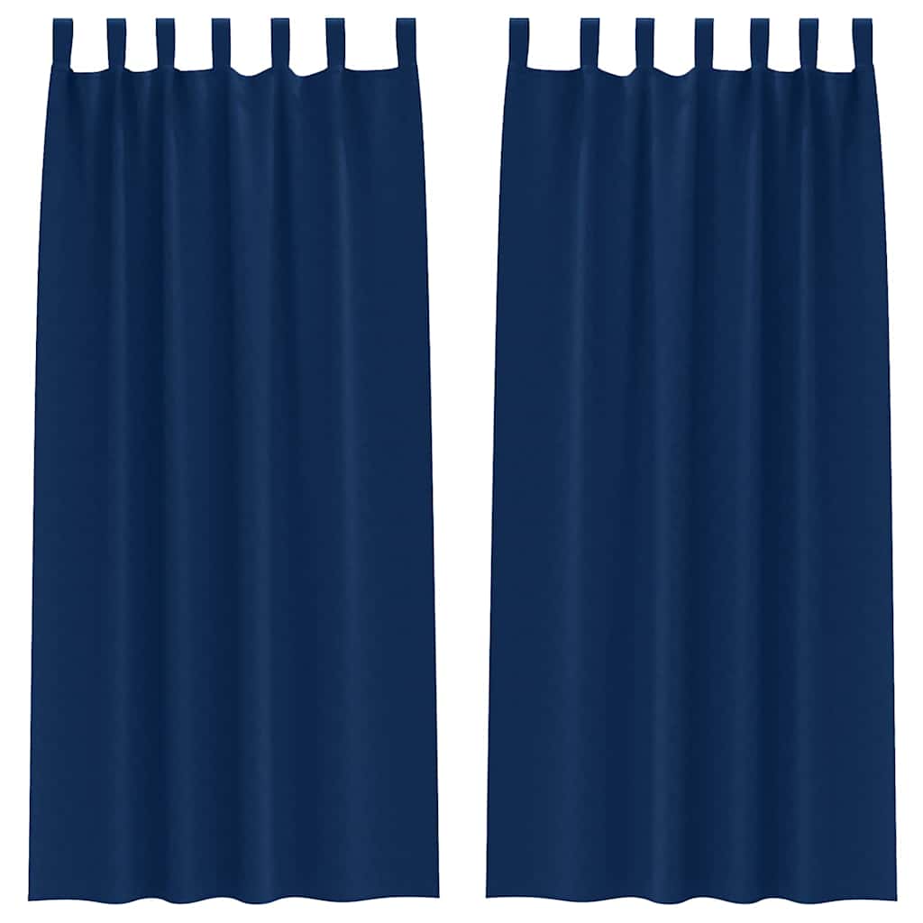 Blackout Curtains with Curtains Dark Blue Polyester