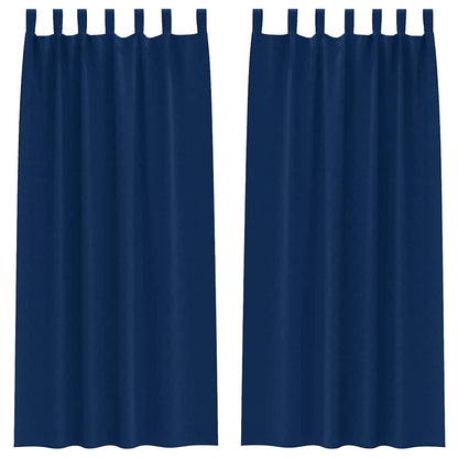 Blackout Curtains with Curtains Dark Blue Polyester