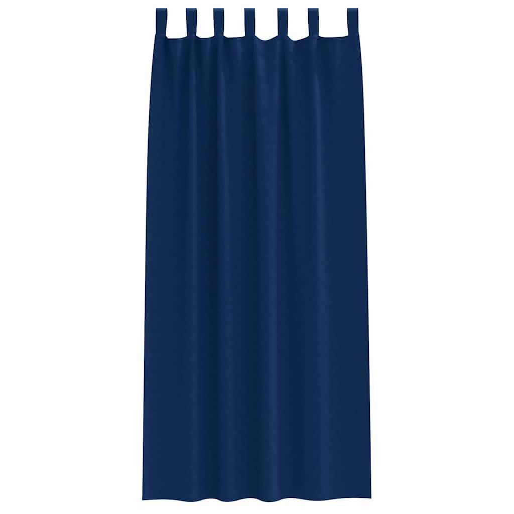 Blackout Curtains with Curtains Dark Blue Polyester