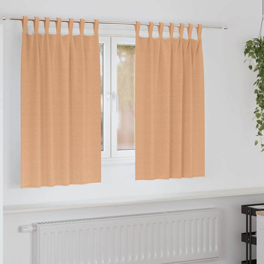 Blackout Curtains with Curtains Light Brown Polyester