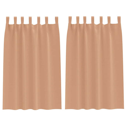 Blackout Curtains with Curtains Light Brown Polyester