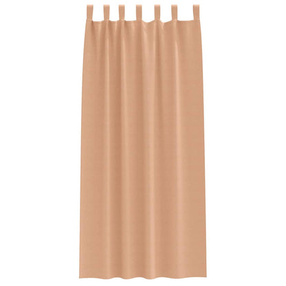 Blackout Curtains with Curtains Light Brown Polyester