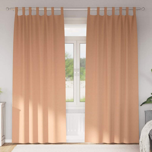 Blackout Curtains with Curtains Light Brown Polyester