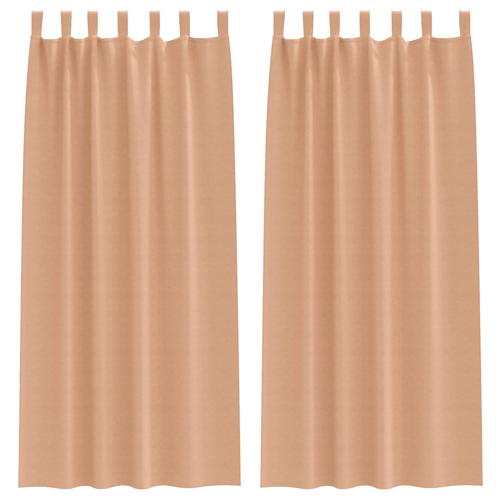 Blackout Curtains with Curtains Light Brown Polyester