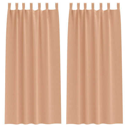 Blackout Curtains with Curtains Light Brown Polyester