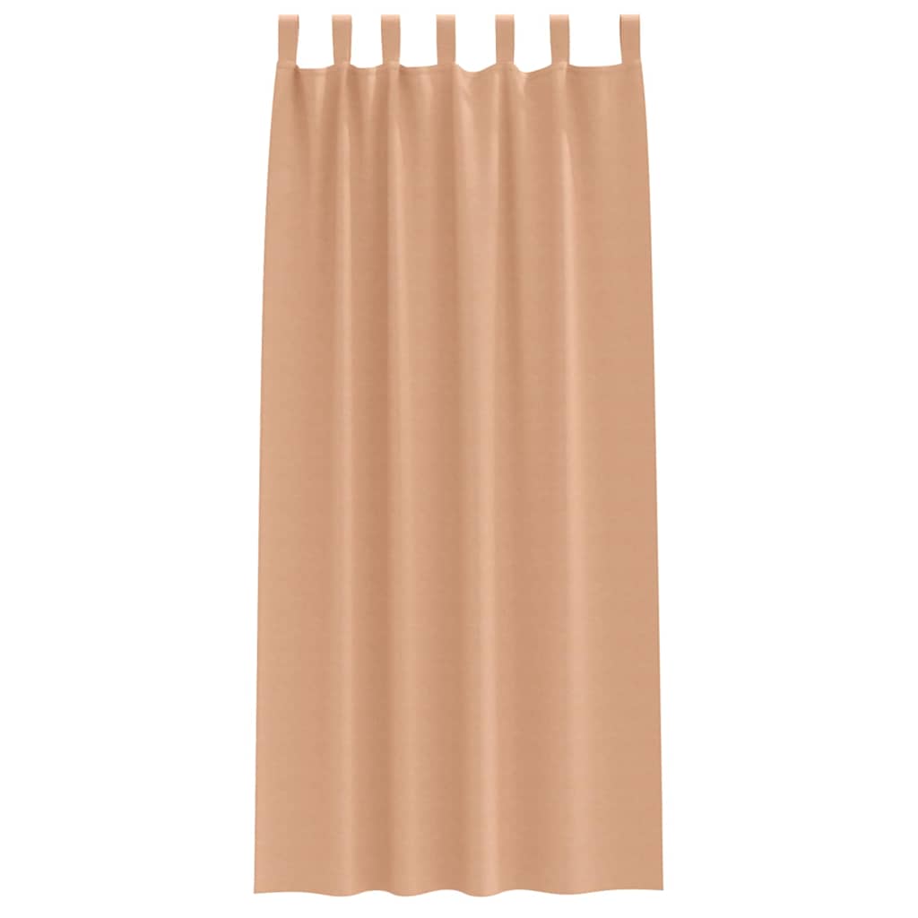 Blackout Curtains with Curtains Light Brown Polyester