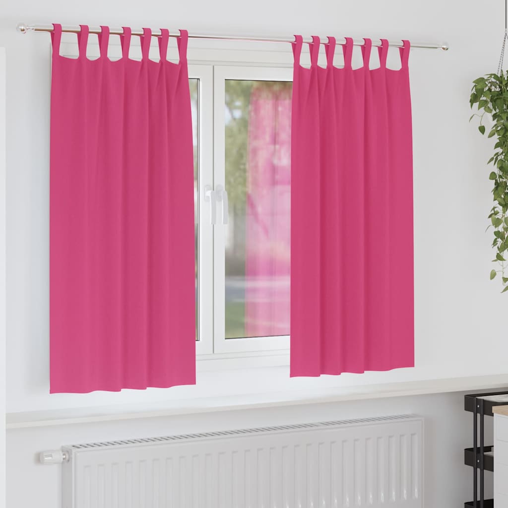 Blackout Curtains with Curtains Bright Pink Polyester