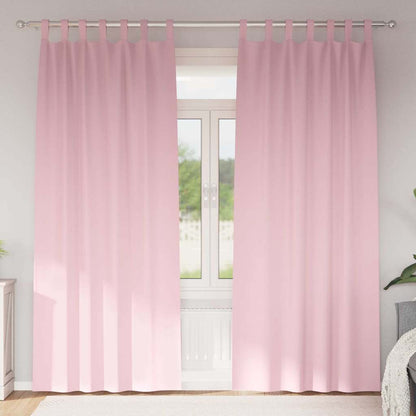Curtains with Curtains 2 pcs Baby pink Polyester