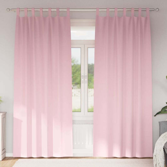 Curtains with Curtains 2 pcs Baby pink Polyester