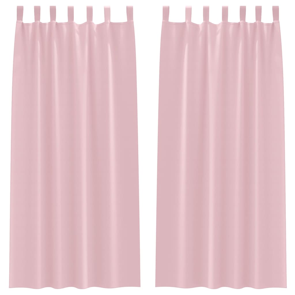 Curtains with Curtains 2 pcs Baby pink Polyester