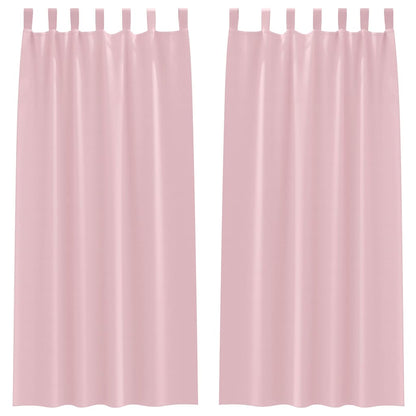 Curtains with Curtains 2 pcs Baby pink Polyester