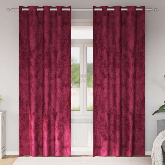 Curtain with Curtains 2 pcs Wine red 245 x 140 cm Velvet