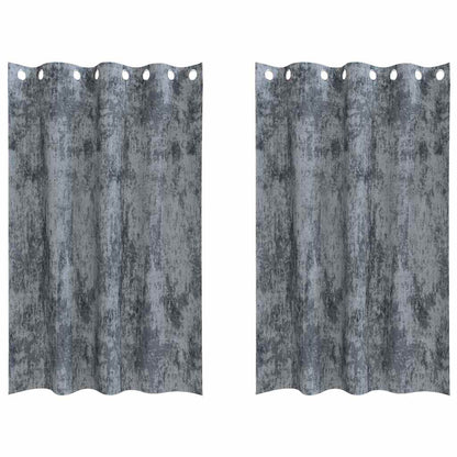 Curtain with Curtains 2 pcs Silver Grey 175 x 140 cm Velvet