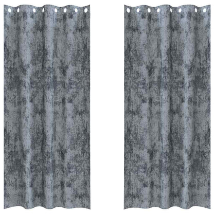 Curtain with Curtains 2 pcs Silver grey 225 x 140 cm Velvet