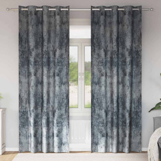 Curtain with Curtains 2 pcs Silver grey 260 x 140 cm Velvet