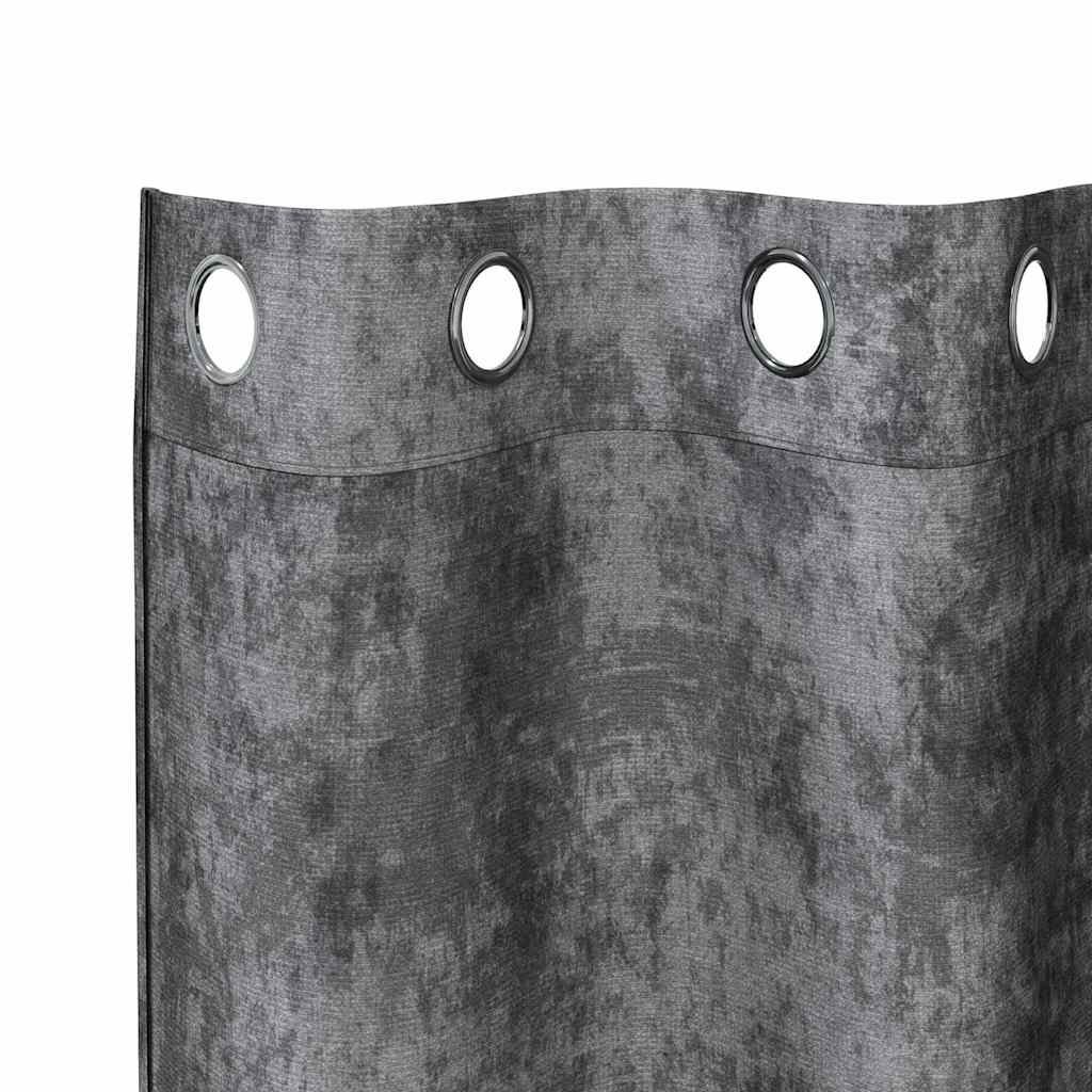 Curtain with Curtains 2 pcs Grey 260 x 140 cm Velvet