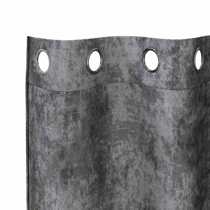 Curtain with Curtains 2 pcs Grey 260 x 140 cm Velvet