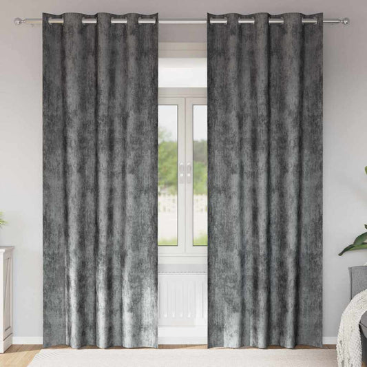 Curtain with Curtains 2 pcs Grey 260 x 140 cm Velvet