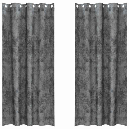 Curtain with Curtains 2 pcs Grey 260 x 140 cm Velvet