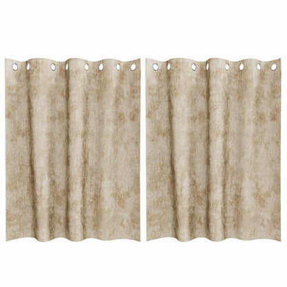 Curtain with Curtains 2 pcs Cream 140 x 140 cm Velvet