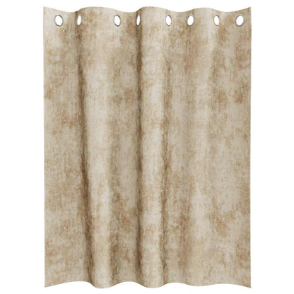 Curtain with Curtains 2 pcs Cream 140 x 140 cm Velvet