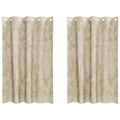 Curtain with Curtains 2 pcs Cream 175 x 140 cm Velvet