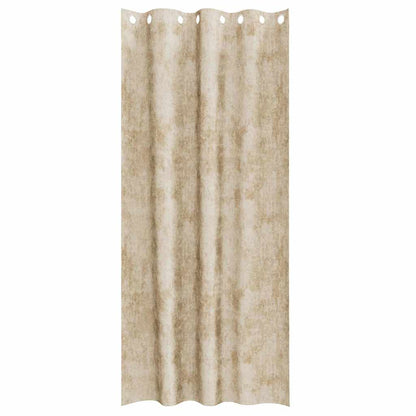 Curtain with Curtains 2 pcs Cream 260 x 140 cm Velvet