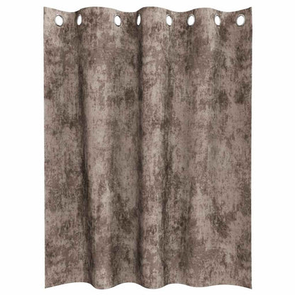 Curtain with Curtains 2 pcs Cappuccino 140 x 140 cm Velvet