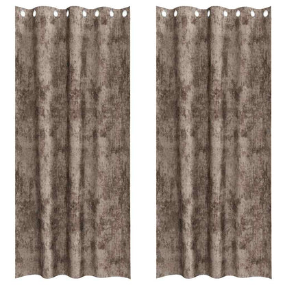 Curtain with Curtains 2 pcs Cappuccino 245 x 140 cm Velvet