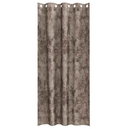 Curtain with Curtains 2 pcs Cappuccino 245 x 140 cm Velvet