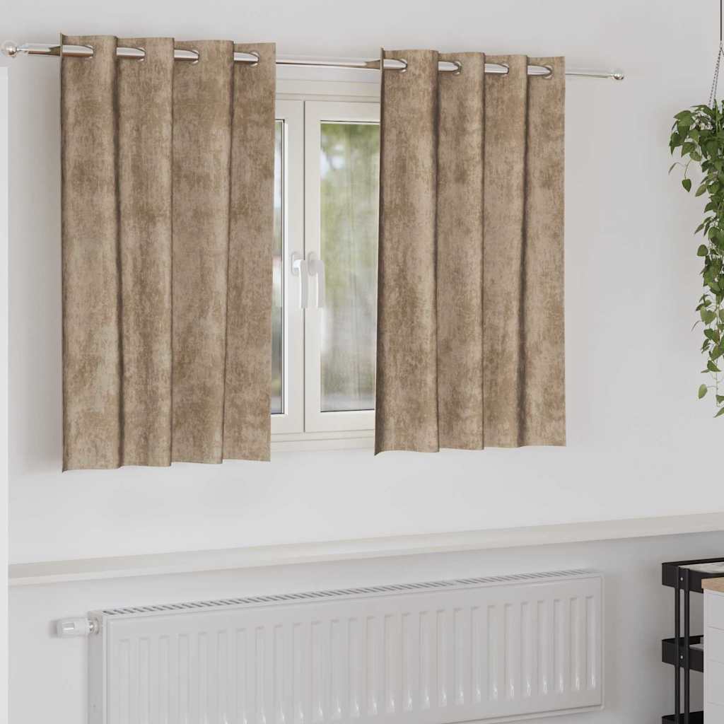 Curtain with Curtains 2 pcs Champagne 140 x 140 cm Velvet