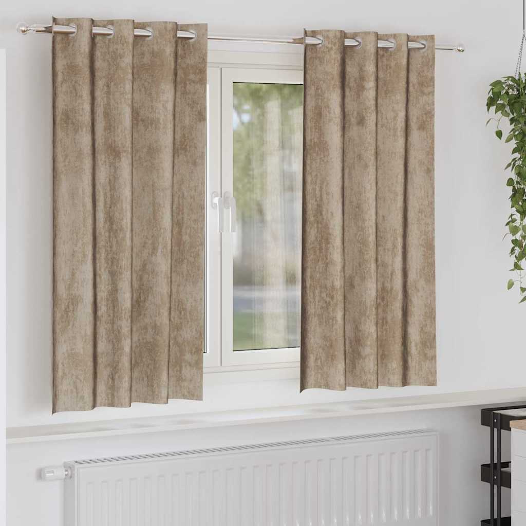 Curtain with Curtains 2 pcs Champagne 175 x 140 cm Velvet