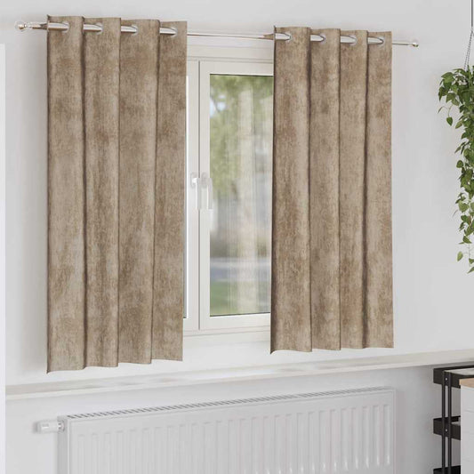 Curtain with Curtains 2 pcs Champagne 175 x 140 cm Velvet
