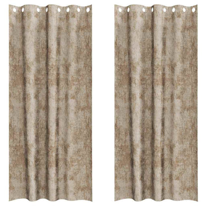 Curtain with Curtains 2 pcs Champagne 225 x 140 cm Velvet