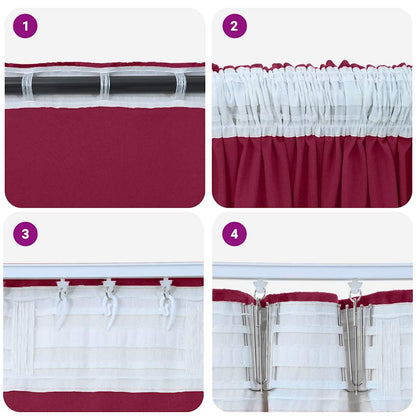 Curtain with Curtains 2 pcs Wine red 245 x 140 cm Velvet