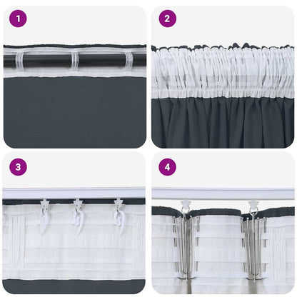 Curtain with Curtains 2 pcs Silver grey 245 x 140 cm Velvet