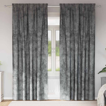 Curtain with Curtains 2 pcs Grey 260 x 140 cm Velvet