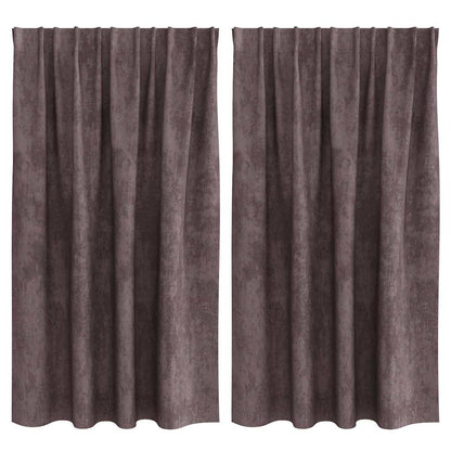 Curtain with Curtains 2 pcs Brown 140 x 140 cm Velvet