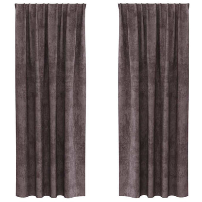 Curtain with Curtains 2 pcs Brown 225 x 140 cm Velvet