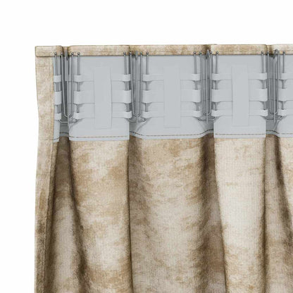 Curtain with Curtains 2 pcs Cream 175 x 140 cm Velvet