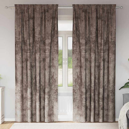 Curtain with Curtains 2 pcs Cappuccino 260 x 140 cm Velvet