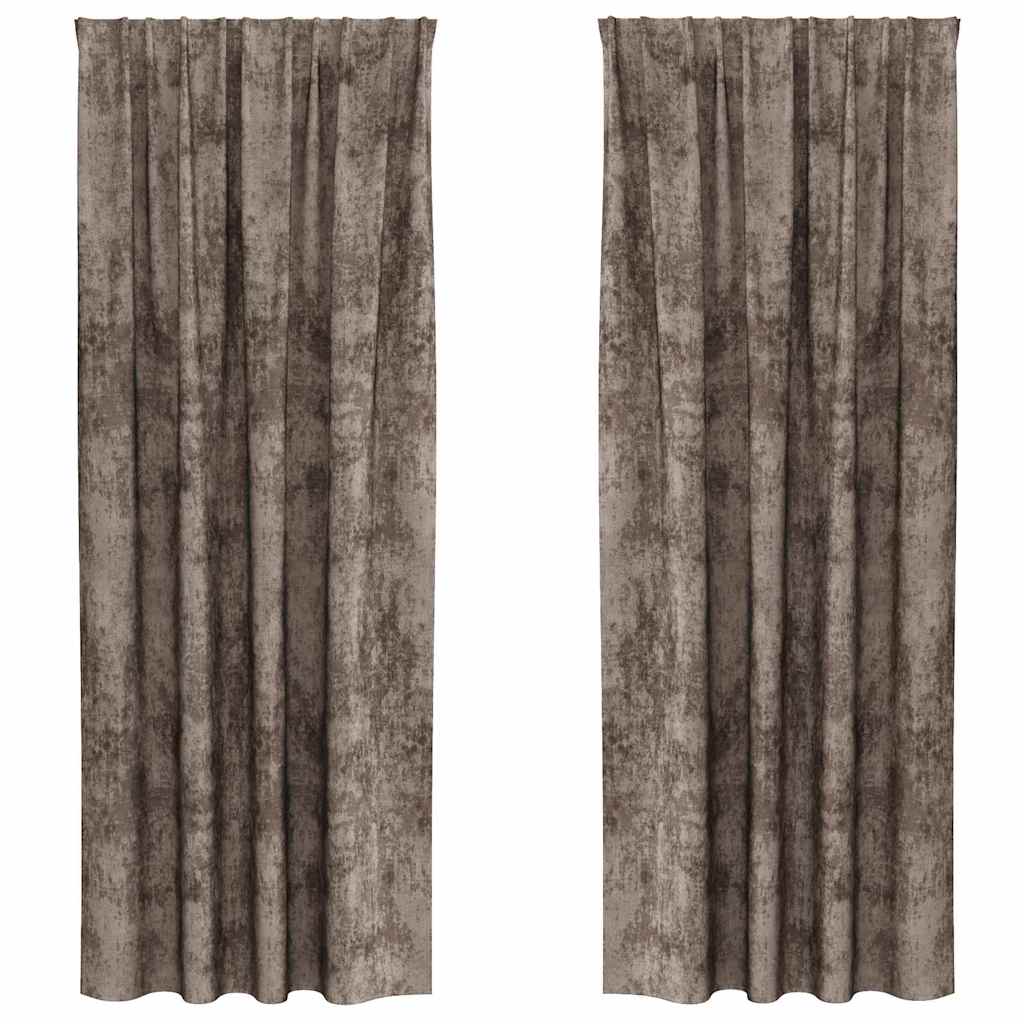 Curtain with Curtains 2 pcs Cappuccino 260 x 140 cm Velvet