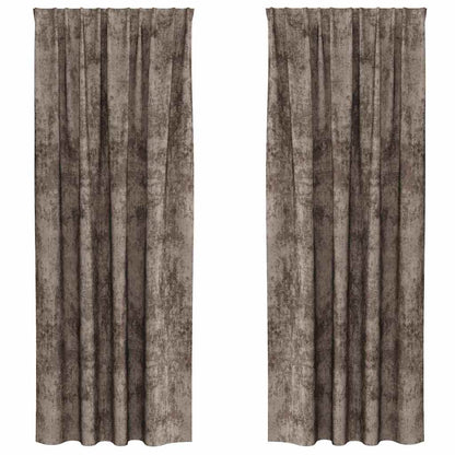 Curtain with Curtains 2 pcs Cappuccino 260 x 140 cm Velvet