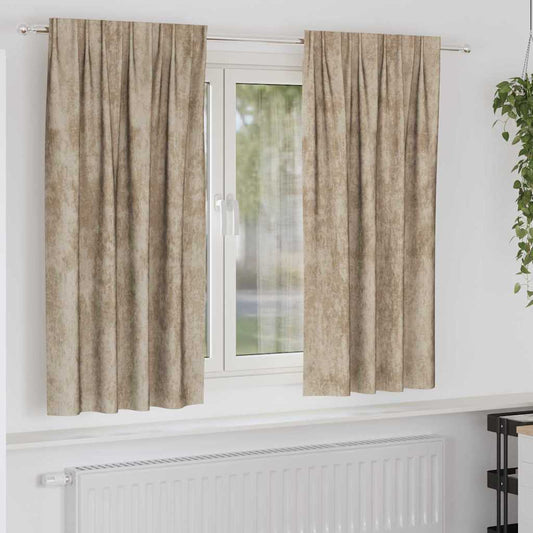 Curtain with Curtains 2 pcs Champagne 175 x 140 cm Velvet