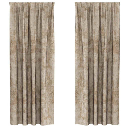 Curtain with Curtains 2 pcs Champagne 225 x 140 cm Velvet