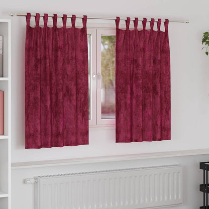 Curtain with Curtains 2 pcs Wine Red 140 x 140 cm Velvet